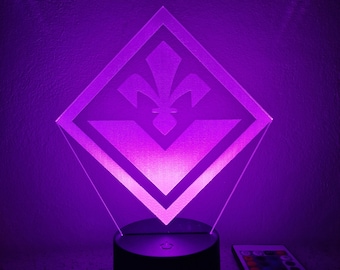 Lampada a led Fiorentina - LED Calcio - Personalizzazione - Regalo per tifoso - Idea regalo per compleanno - Articolo Serie A