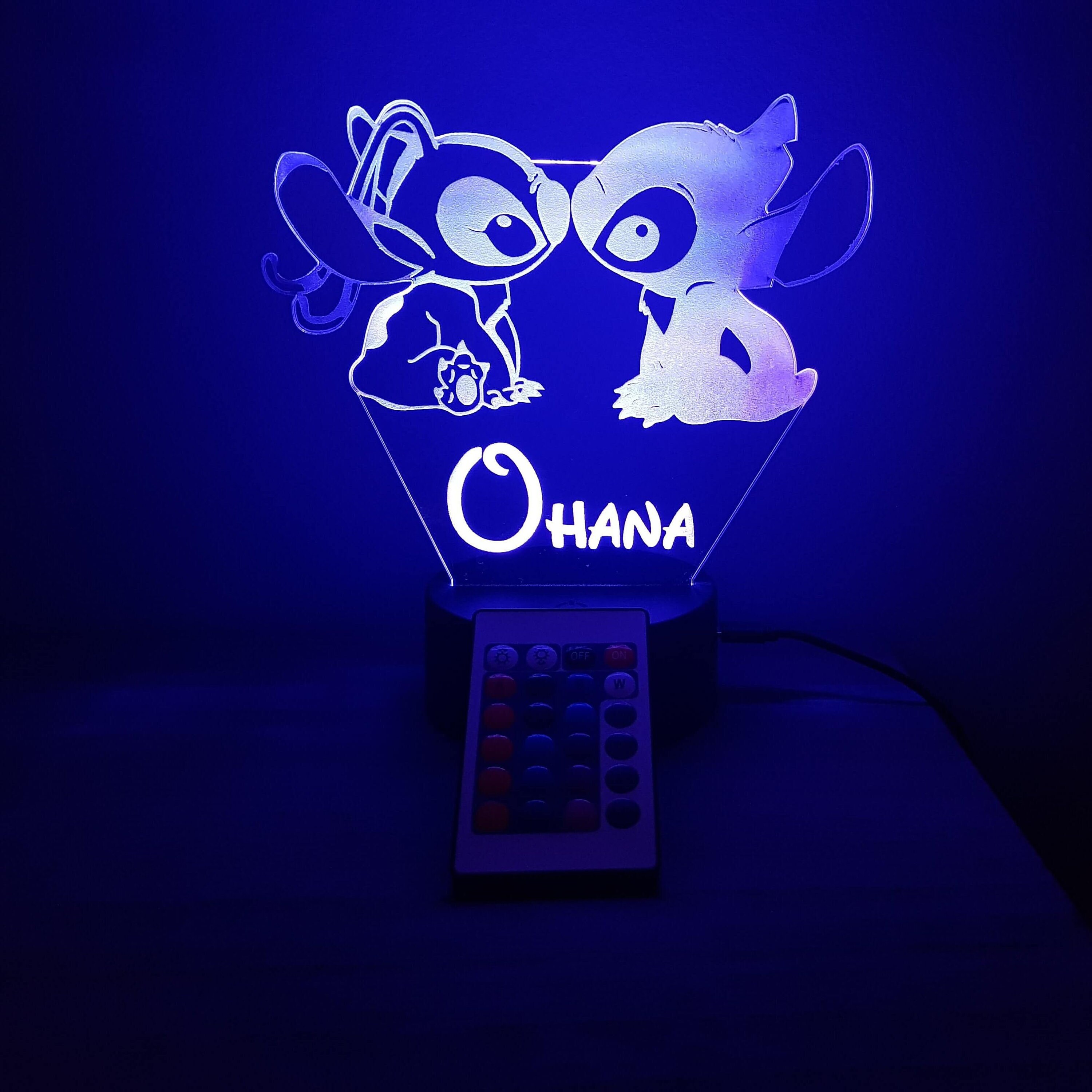 Lampada Lilo & Stitch Disney con Scritta Personalizzata Regplex Base LED  RGB - Marineo (Palermo)