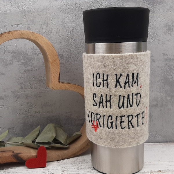 Thermobecher Emsa // Kaffeebecher für Lehrer // Ich kam, sah und korrigierte! // Lehrergeschenk