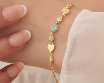 Heart Elegant Bracelet, Stone Butterfly Bracelet, Christmas Gift, Noel Gift, Woman Bracelet, Minimalist Bracelet, Special Gift