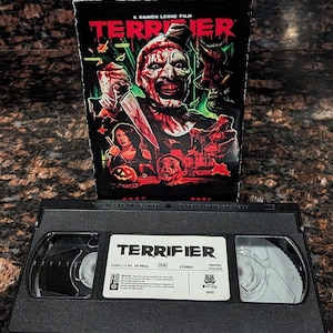 Custom Terrifier (2016) Playable in VCR VHS Nostalgic Art Piece, Case & Tape w/ Label