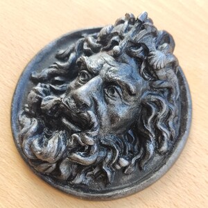 medal of the god Neptune / Poseidon, roman and greek decoration, roman Pharela for historical reenactment. Classic relief for your home image 6