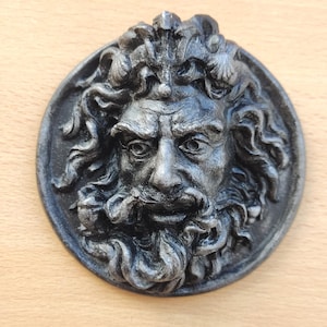 medal of the god Neptune / Poseidon, roman and greek decoration, roman Pharela for historical reenactment. Classic relief for your home image 5