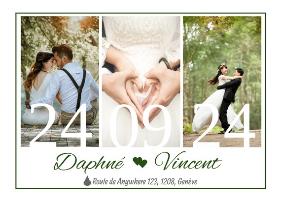 Faire-part de Mariage Personnalisé, Invitations Mariage