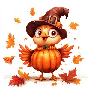 8 aquarelle citrouilles et oiseaux Clipart, clipart citrouille, aquarelle automne PNG, JPJ aquarelle png, clipart automne, aquarelle citrouille fichier