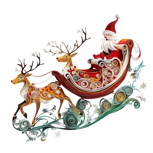 8 Christmas Sleigh Clipart, Sleigh Clipart, png,jpj, Printable Watercolor clipart, Paper craft, Comercial use, junk jornal, Christmas png