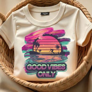 Good Vibes Only PNG: Retro Summer Clipart (Digital Download)