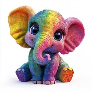 Watercolor Rainbow Animal Clipart: Colorful Illustrations (PNG, JPJ)