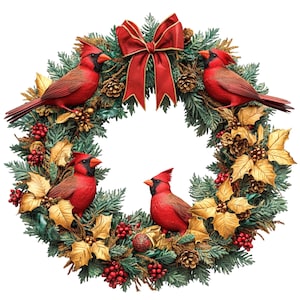 8 Flores de Natal Clipart, png,jpj, Buquê de Natal Clipart, Ilustrações de Natal, Flores em Aquarela, clipart de pássaros, Uso comercial