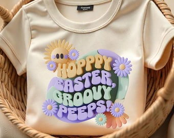 Retro Hoppy Easter PNG: 70s Groovy Peeps Clipart (Digital Download)
