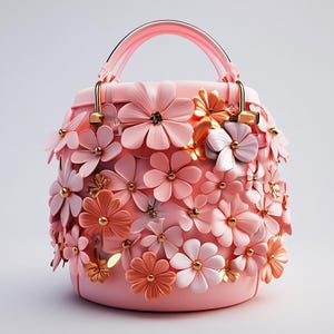 10 Aquarell Blumen Handtasche Clipart, Blumen Geldbörse, Blumen Clutch, digitale Clipart, druckbare Clipart, digitaler Download, Papiermodell Datei