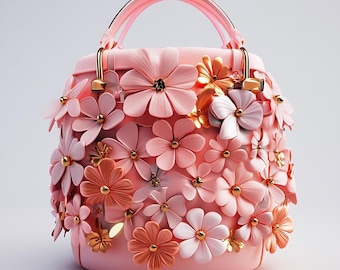 Watercolor Floral Handbag Clipart: Fashion Purse Designs (Digital Download)