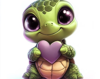 Watercolor Baby Turtle Clipart: Sea Turtle PNGs (Digital Download)