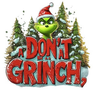 Christmas Grinch Clipart: Festive Holiday PNG, JPG (Commercial Use)