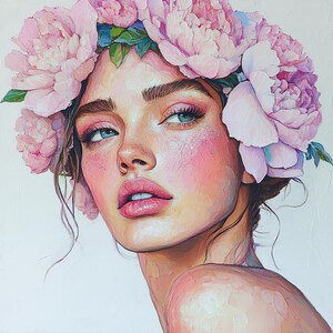 Floral Girl Clipart: Watercolor PNG Bundle (Digital Download)