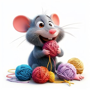 Funny Mouse Watercolor Clipart Bundle: Playful Animal Illustrations (Digital Print)