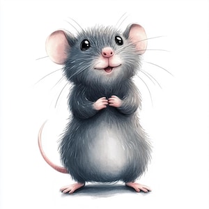 8 Cute Mouse Clipart  Mice PNG,JPJ, Whimsical Mouse Sublimation Funny Rodent clip art graphics Silly Rats illustration crafts, Mice clipart