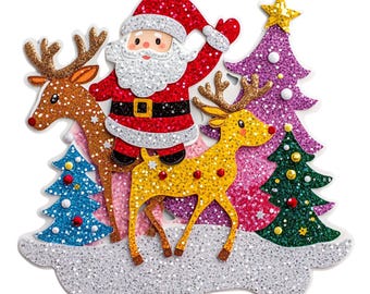 Retro Santa Christmas Clipart: Vintage Holiday PNG, JPG (Commercial Use)