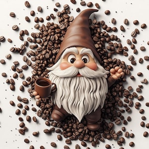 9 Watercolor Coffee Gnome Clipart,| High-Quality PNG,jpj, Gnome Coffee clipart, Coffee Lover Gnome, Gnome sublimation, Junk jornal, File