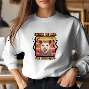 Funny Opossum Sarcastic PNG Clipart: Retro T-Shirt Design (Digital Download)
