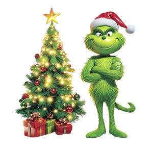 Christmas Grinch Clipart: Festive Holiday PNG, JPG (Commercial Use)