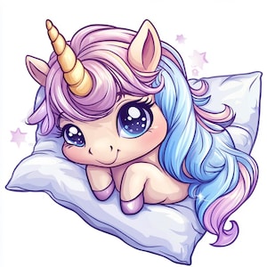 6 imágenes prediseñadas de unicornios lindos en acuarela, uso comercial, unicornio PNG, imágenes prediseñadas de unicornio mágico JPJ, descarga instantánea de unicornio, archivo digital de imágenes prediseñadas