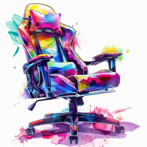 8 Vedio Game aquipment watercolor clipart file JPJ,PNG using this t shirt,comercial,wallart,decor