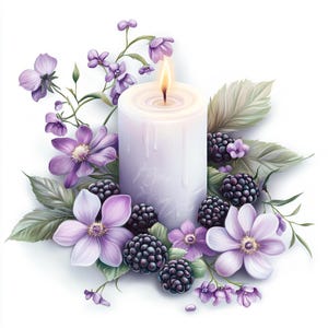 10 Flower candles clipart bundle, candles graphic, Candles clipart designs,PNG,JPJ file, Commercial use digital clipart