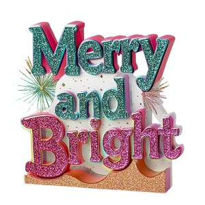 Merry and Bright Christmas Clipart: Retro Holiday PNG (Commercial Use)