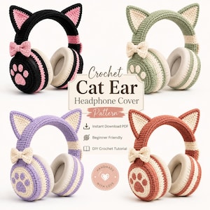 Crochet at ear headphone cover - Etsy 日本