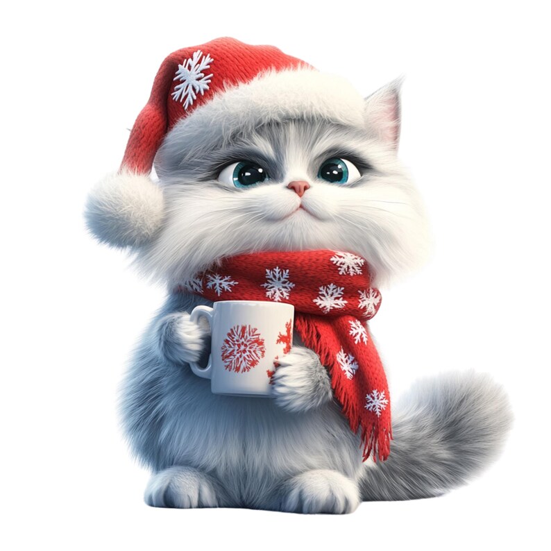 11 Christmas Kitten Clipart, Png,jpj, Cute Christmas Cats Clipart ...