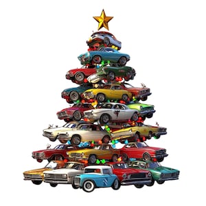 Christmas Car Tree Clipart: Holiday Road Trip Designs (Digital Download)