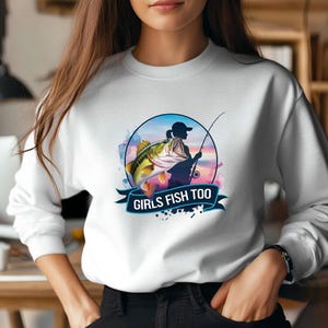 Mädchen Angeln PNG: Anglerin Clipart (Digitaler Download)