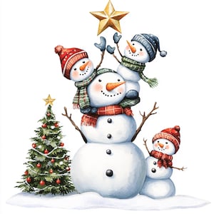 10 Christmas Snowman Clipart, png,jpj, Festive Snowmen Graphics, Holiday clipart Commercial Use, Christmas png,T shirt png, Gift,Snowman png
