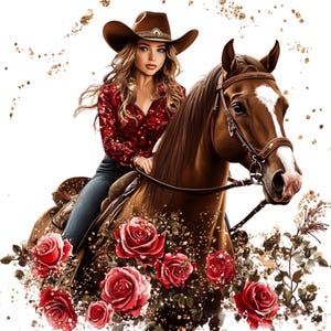 Horse Girl Clipart: Equestrian PNG, JPG Graphics (Digital Download)