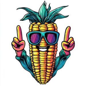 9 Cute Corn Clipart, Vibrant Corn Graphics, Harvest Printables, Unlimited Commercial Use, Funny Corn clipart, Corn clipart,Junk jornal,file