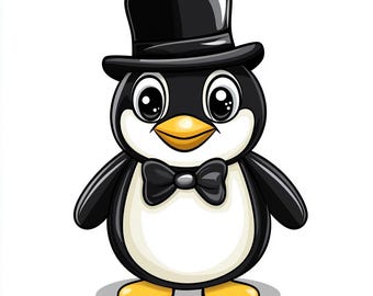 Watercolor Penguin Clipart Bundle: 7 Kawaii PNG Designs (Digital Download)