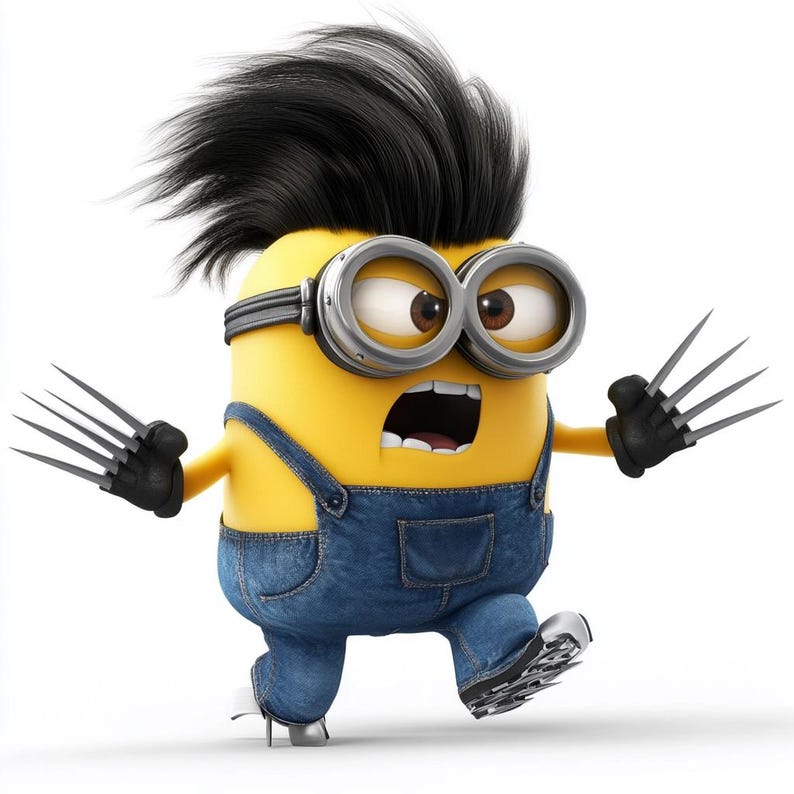 Minion Wolverine Clipart: Superhero PNG Images (digital File) - Etsy