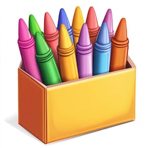 Buntstifte Clipart Set: Regenbogenstifte Illustrationen (PNG, JPG)