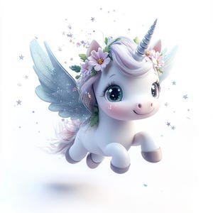 8つのかわいいユニコーンのクリップアート、ユニコーンの水彩画のクリップアート、ユニコーンのクリップアートのバンドル、ベビーユニコーンPNG、JPJ、ユニコーンの水彩画のクリップアート、デジタルファイル