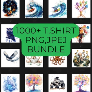 1000+ T-Shirt Designs PNG Clipart Bundle: Commercial Use