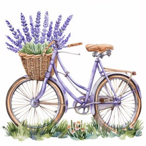12 Bike with Flowers Clipart,Watercolor Floral Bicycle Clipart Bundle, Rose Bicycle Art, Digital Download, flowers watercolor PNG,jpj file