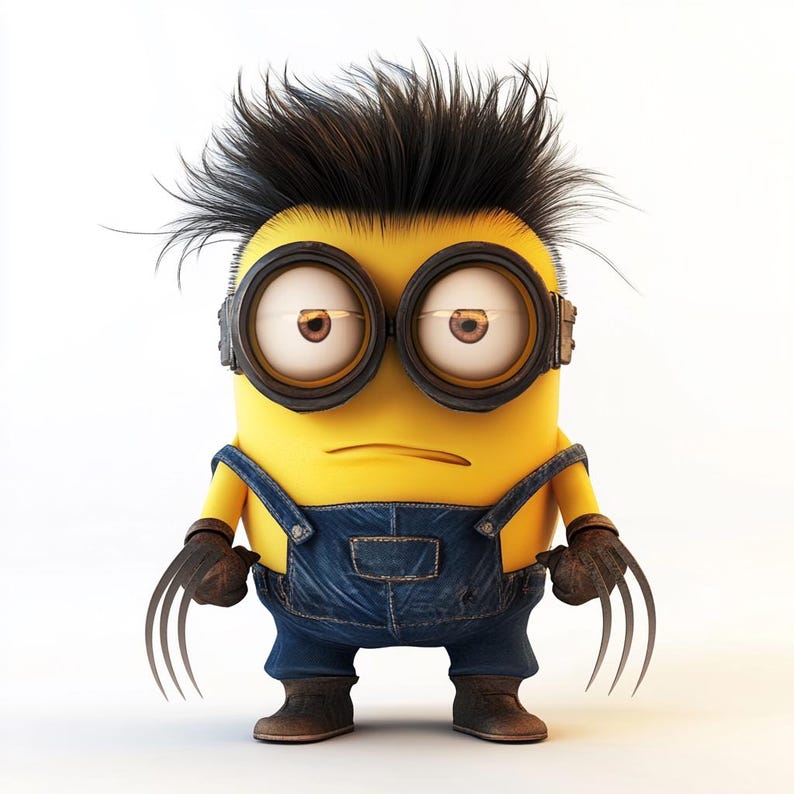 Minion Wolverine Clipart: Superhero PNG Images (digital File) - Etsy