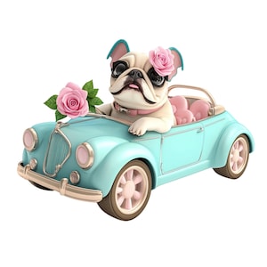 10 honden rijden auto's clipart, hond clipart, png, jpj, schattige hond, hond png, honden en auto's png, hond illustraties, auto png, commercieel gebruik, sublimatie