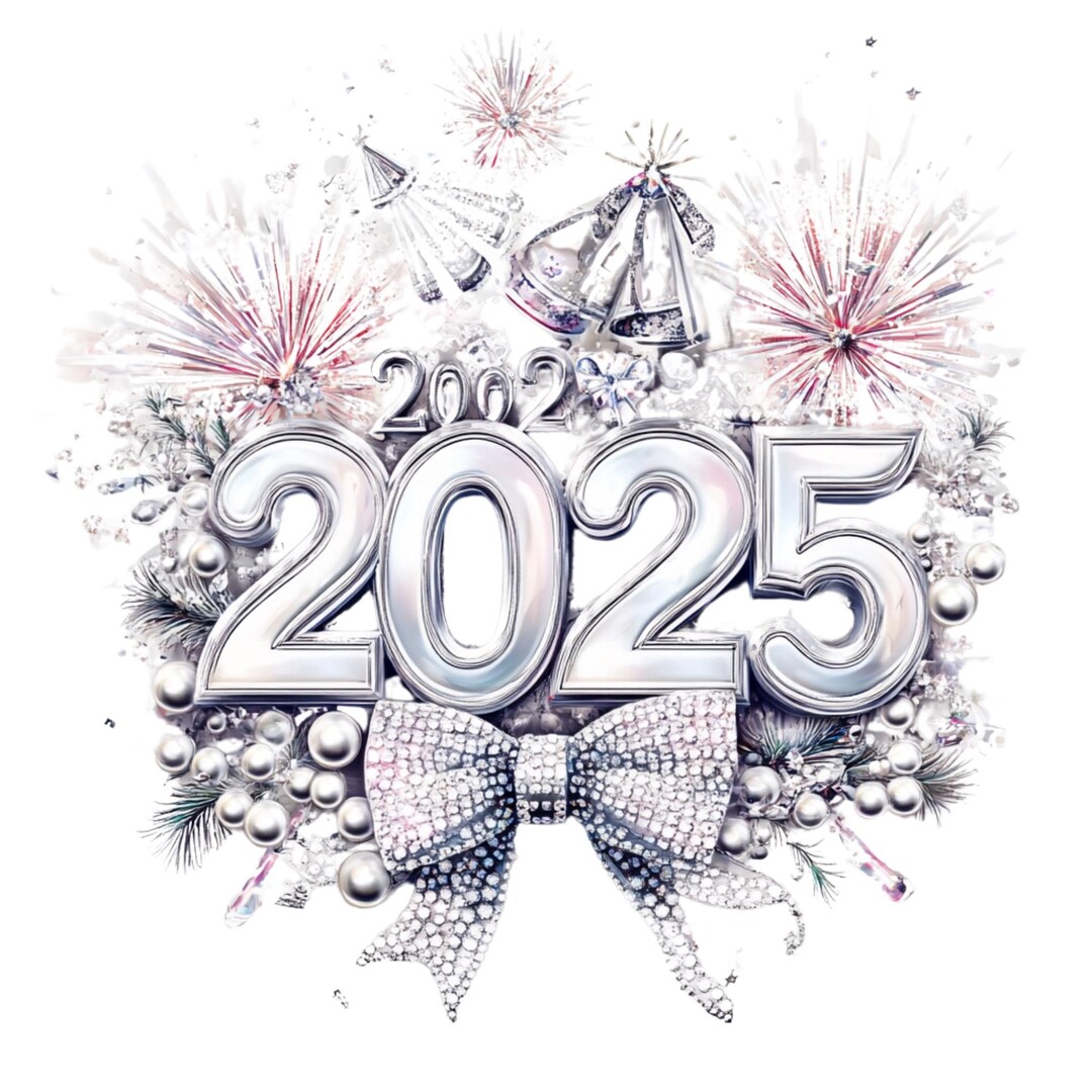 10 Happy New Year 2025 Png,jpj, Coquette Bow Png, Retro New Years Png ...