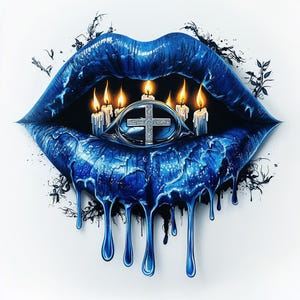 Halloween Dripping Lips Clipart: Spooky PNG Illustrations (Commercial Use)