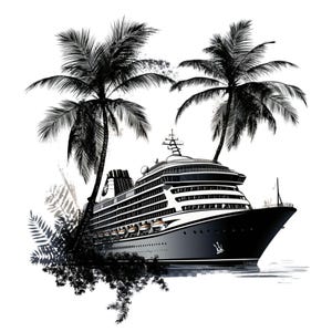 Cruise Ship Clipart: Vacation Adventure PNG, JPG (13 Files)