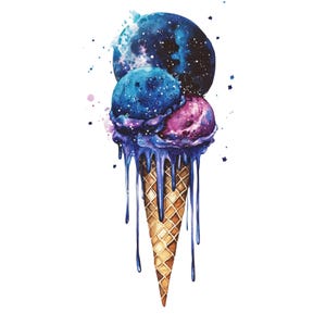 Ice Cream PNG Clipart Bundle: Colorful Dessert Illustrations (Digital Download)