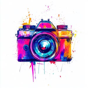 7 Vintage Camera Clipart, Photo camera, Watercolor clipart, High Quality PNG,JPJ Digital download, Paper craft, junk journals digital file