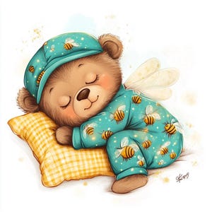7 Cwatercolor cute Animals Sleeping Clipart.  High quality png,jpj images. Commercial use. Prints, crafts, nursery wall art, mugs,gifts,file